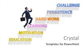  Presentation with factors - PPT theme with businessman-climbing-carrer-ladder-success background and a white colored foreground