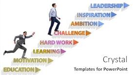  Presentation with factors - Slide deck enhanced with businessman-climbing-carrer-ladder-success background and a white colored foreground