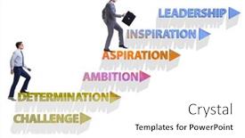  Presentation with factors - Colorful presentation design enhanced with businessman-climbing-carrer-ladder-success backdrop and a white colored foreground