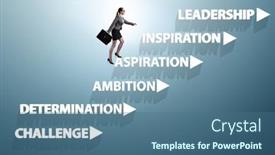  Presentation with factors - Cool new theme with businessman-climbing-carrer-ladder-success backdrop and a ocean colored foreground