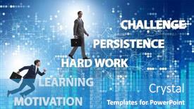  Presentation with factors - Slides having businessman-climbing-carrer-ladder-success background and a teal colored foreground