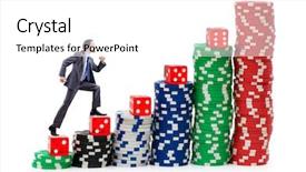  Presentation with businessman climbing the career ladder - Beautiful slide deck featuring businessman climbing stacks of casino backdrop and a white colored foreground