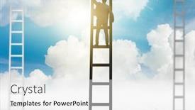  Presentation with climbing stairs - Amazing presentation having businessman-climbing-stairs-against backdrop and a white colored foreground