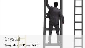  Presentation with climbing stairs - Audience pleasing slides consisting of businessman-climbing-stairs-isolated backdrop and a white colored foreground