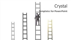  Presentation with climbing stairs - Presentation theme enhanced with businessman climbing stairs isolated background and a white colored foreground