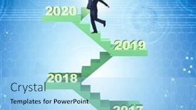  Presentation with climbing stairs - Presentation featuring businessman-climbing-stairs-on-yearly and a light blue colored foreground