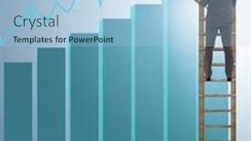  Presentation with statistics - Amazing presentation design having businessman-climbing-towards-growth backdrop and a light blue colored foreground