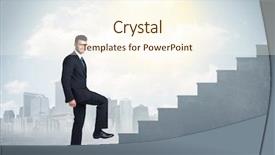  Presentation with climbing - Slides featuring businessman climbing up a concrete background and a cream colored foreground