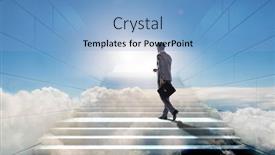  Presentation with career - Audience pleasing presentation design consisting of businessman-climbing-up-challenging-career backdrop and a light blue colored foreground