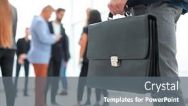  Presentation with portfolio - Beautiful PPT layouts featuring businessman-close-up-portfolio backdrop and a gray colored foreground