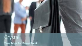  Presentation with portfolio - Slide deck with businessman-close-up-portfolio background and a seafoam green colored foreground