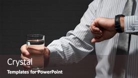  Presentation with looking glass - Amazing presentation design having businessman-closeup-portrait-he-standing backdrop and a dark gray colored foreground