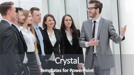  Presentation with team training - Amazing slide deck having businessman conducts training with business backdrop and a dark gray colored foreground