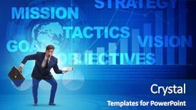  Presentation with strategic - Audience pleasing slides consisting of businessman confused with strategic objectives backdrop and a  colored foreground