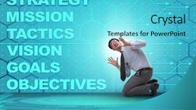  Presentation with strategic - Beautiful theme featuring businessman confused with strategic objectives backdrop and a  colored foreground