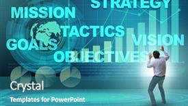 Presentation with strategic - Audience pleasing presentation design consisting of businessman confused with strategic objectives backdrop and a  colored foreground