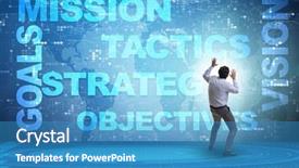  Presentation with strategic - PPT theme with businessman confused with strategic objectives background and a  colored foreground