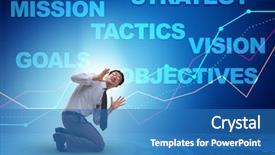  Presentation with strategic - Slide set featuring businessman confused with strategic objectives background and a  colored foreground