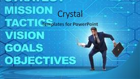  Presentation with strategic - Colorful PPT theme enhanced with businessman confused with strategic objectives backdrop and a teal colored foreground