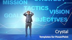  Presentation with strategic - Slides enhanced with businessman confused with strategic objectives background and a teal colored foreground