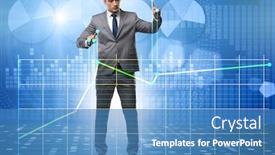  Presentation with strings - Presentation theme featuring businessman-controlling-the-market background and a teal colored foreground