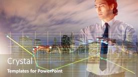  Presentation with strings - Amazing slides having businessman-controlling-the-market backdrop and a coral colored foreground