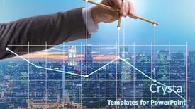  Presentation with strings - Beautiful theme featuring businessman-controlling-the-market backdrop and a ocean colored foreground