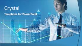  Presentation with strings - PPT layouts featuring businessman-controlling-the-market background and a teal colored foreground