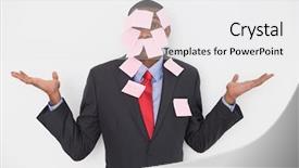  Presentation with blank portrait a4 - Presentation theme having businessman covered in blank note background and a white colored foreground