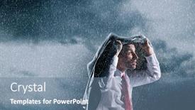  Presentation with head - Amazing PPT theme having businessman-covering-head-with-jacket backdrop and a seafoam green colored foreground