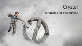  Presentation with alcohol prohibition - Audience pleasing presentation theme consisting of businessman crashing with fist prohibition backdrop and a light gray colored foreground