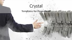  Presentation with crushing - Presentation theme enhanced with businessman crushing pile of stones background and a  colored foreground