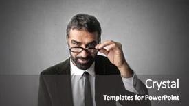  Presentation with thought - Colorful slide set enhanced with businessman deep in thought backdrop and a dark gray colored foreground