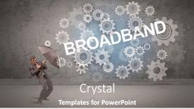  Presentation with defending - Presentation consisting of businessman-defending-with-umbrella-concept background and a gray colored foreground