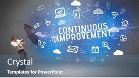  Presentation with defending - Slides with businessman-defending-with-umbrella-modern background and a teal colored foreground