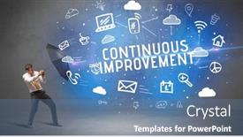  Presentation with defending - Presentation enhanced with businessman-defending-with-umbrella-modern background and a teal colored foreground