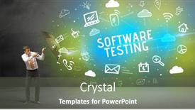  Presentation with defending - PPT layouts having businessman-defending-with-umbrella-modern background and a gray colored foreground