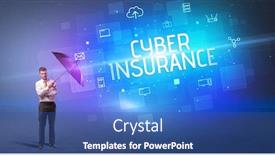  Presentation with defending - Audience pleasing slides consisting of businessman-defending-with-umbrella backdrop and a ocean colored foreground