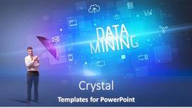  Presentation with cyber attack - Theme featuring businessman-defending-with-umbrella background and a ocean colored foreground