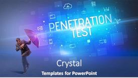  Presentation with cyber security - Audience pleasing slide deck consisting of businessman-defending-with-umbrella backdrop and a ocean colored foreground