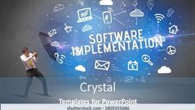  Presentation with defending - Amazing PPT theme having businessman-defending-with-umbrella backdrop and a teal colored foreground