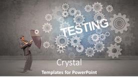  Presentation with defending - Slide set featuring businessman-defending-with-umbrella background and a gray colored foreground