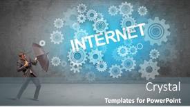  Presentation with defending - Amazing PPT layouts having businessman-defending-with-umbrella backdrop and a seafoam green colored foreground