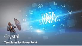  Presentation with cyber attack - PPT layouts with businessman-defending-with-umbrella background and a teal colored foreground