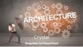  Presentation with defending - Beautiful presentation theme featuring businessman-defending-with-umbrella backdrop and a gray colored foreground