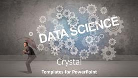  Presentation with data science - Beautiful theme featuring businessman-defending-with-umbrella backdrop and a gray colored foreground
