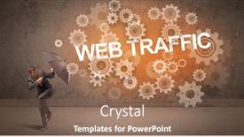  Presentation with web technology - PPT theme enhanced with businessman-defending-with-umbrella background and a coral colored foreground