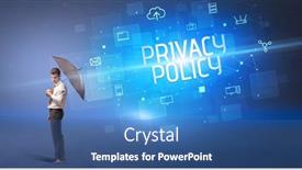  Presentation with privacy - Audience pleasing slide deck consisting of businessman-defending-with-umbrella backdrop and a ocean colored foreground