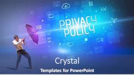  Presentation with privacy - Beautiful slide deck featuring businessman-defending-with-umbrella backdrop and a ocean colored foreground