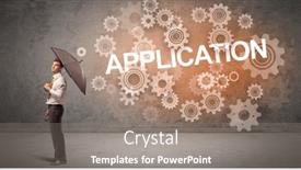  Presentation with defending - Slide deck enhanced with businessman-defending-with-umbrella background and a gray colored foreground